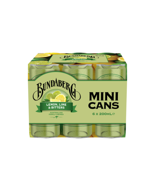 Bundaberg Lemon, Lime & Bitters 200ml 6pk cans