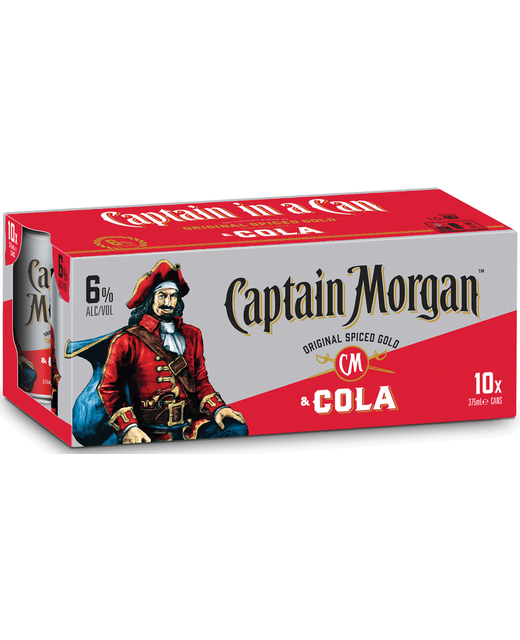 Captain Morgan Original Spiced Gold & Cola 10pk cans