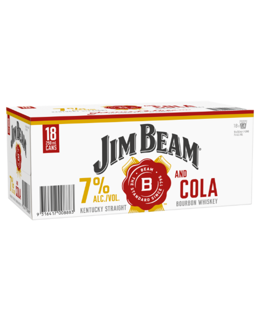 Jim Beam Gold & Cola 7% 250ml 18pk cans