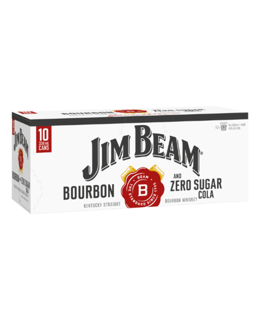 Jim Beam & Zero Sugar Cola 10pk cans