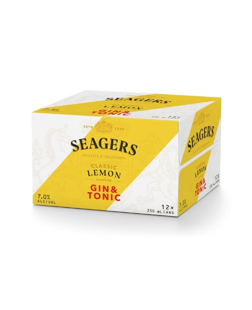 Seagers Classic Lemon Gin & Tonic 12pk cans