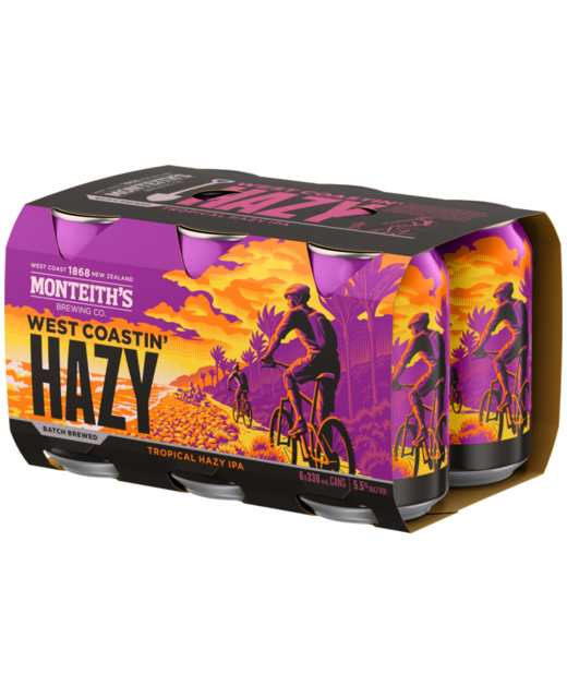 Monteith's West Coastin' Hazy IPA 6pk cans