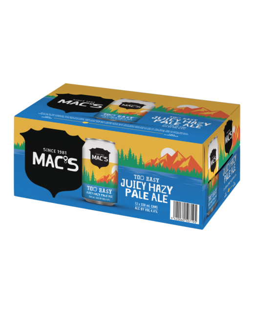 Mac's Too Easy Hazy Pale Ale 330ml 12pk cans