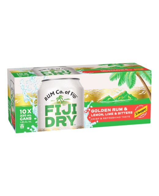 Fiji Dry Golden Rum & Lemon, Lime & Bitters 10pk cans