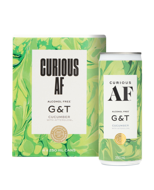 Curious AF Alcohol Free G&T Cucumber 4pk cans