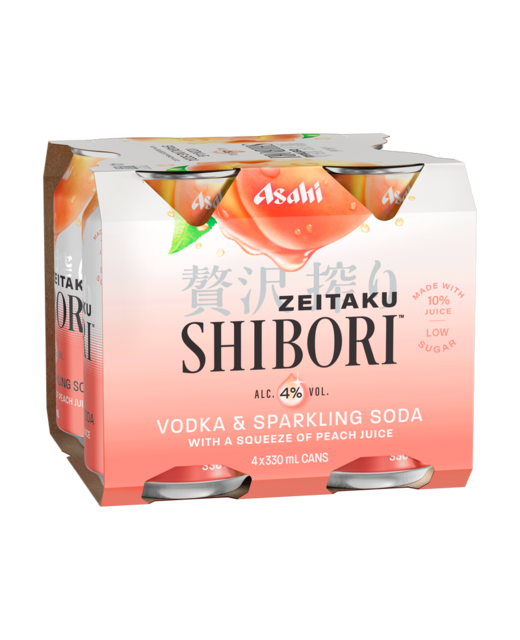 Asahi Zeitaku Shibori Vodka & Sparkling Soda w Peach 4pk cans