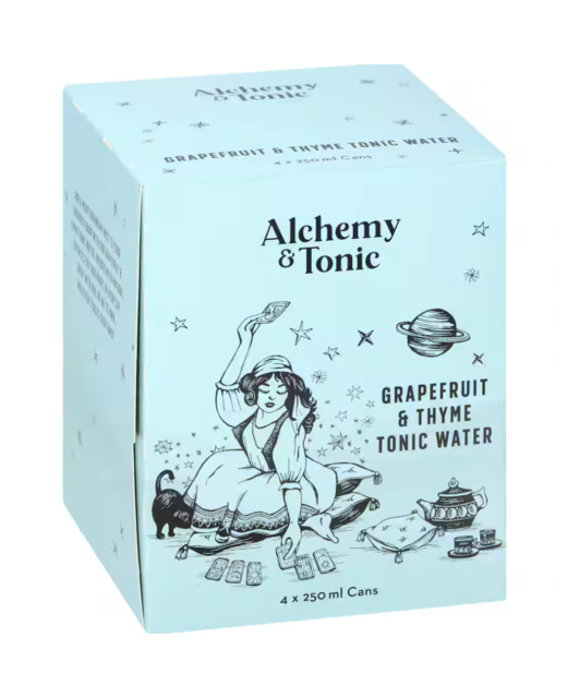 Alchemy & Tonic Grapefruit & Thyme Tonic Water 4pk cans
