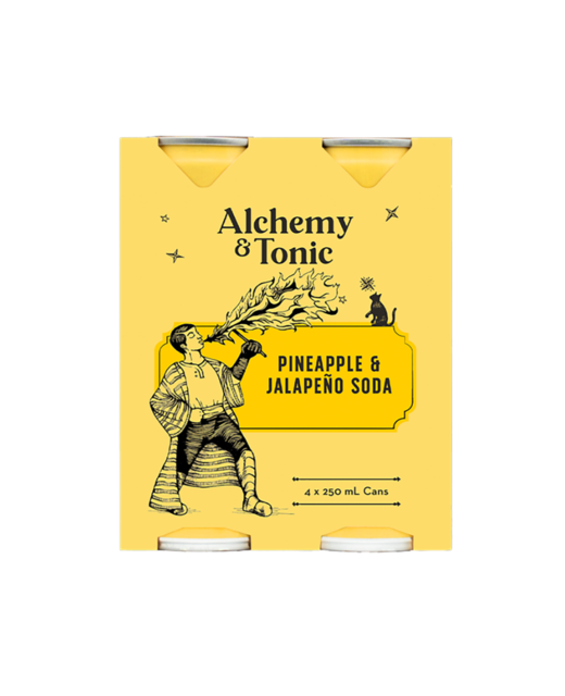 Alchemy & Tonic Pineapple & Jalapeno Soda 4pk cans