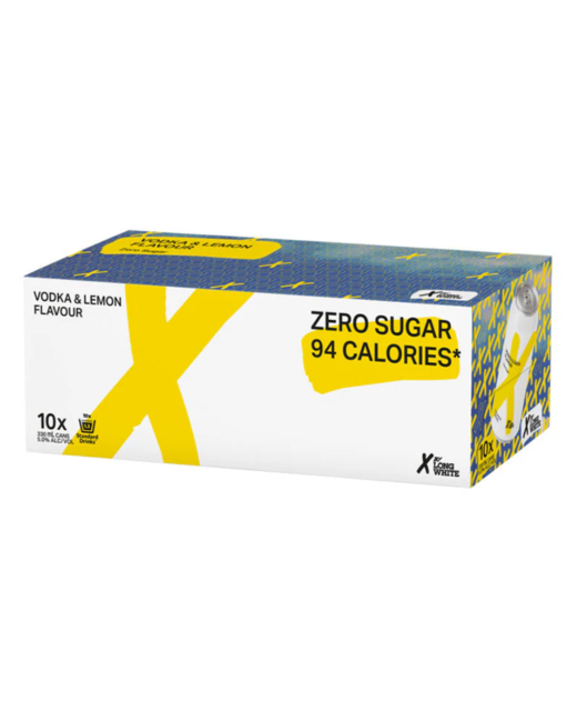 X by Long White Zero Sugar Vodka & Lemon 10pk cans