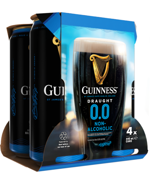 Guinness 0.0 Non-alcoholic 440ml 4pk cans