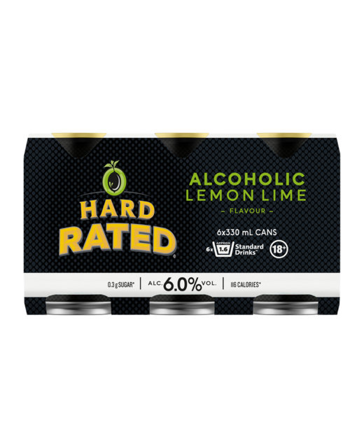 Hard Rated Alcoholic Lemon Lime 6pk cans