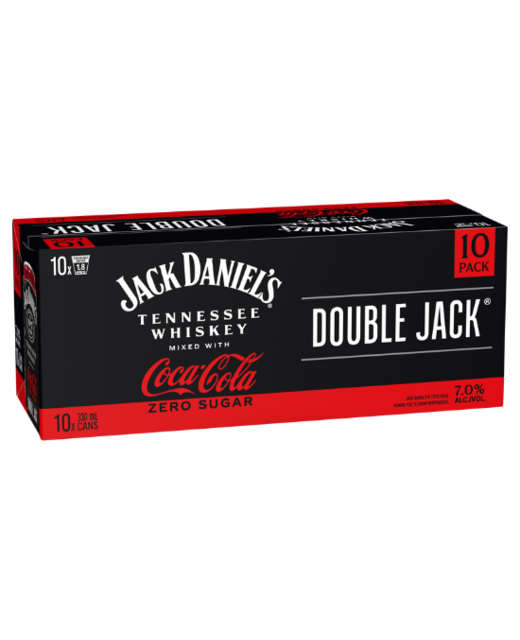 Jack Daniel's Double Jack & Coca-Cola Zero Sugar 10pk cans