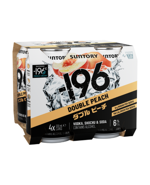Suntory -196 Double Peach 4pk cans