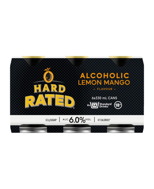 Hard Rated Alcoholic Lemon Mango 6pk cans