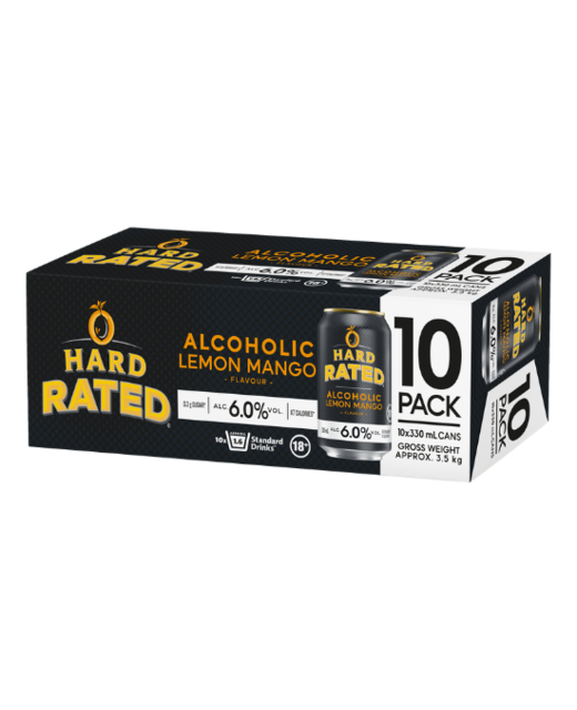Hard Rated Alcoholic Lemon Mango 10pk cans
