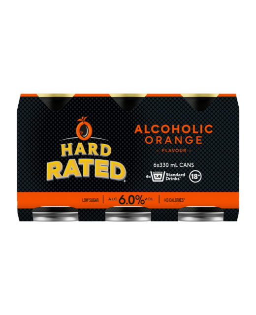 Hard Rated Alcoholic Orange 330ml 6pk cans