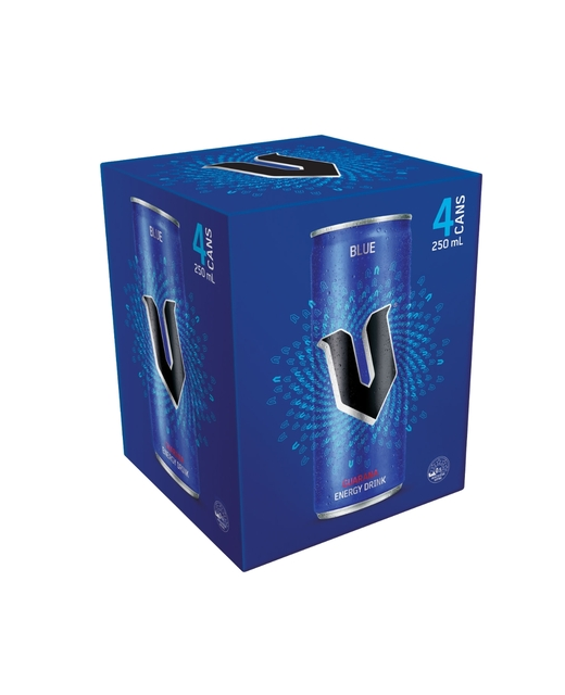 V Blue Can 4pk 250ml 