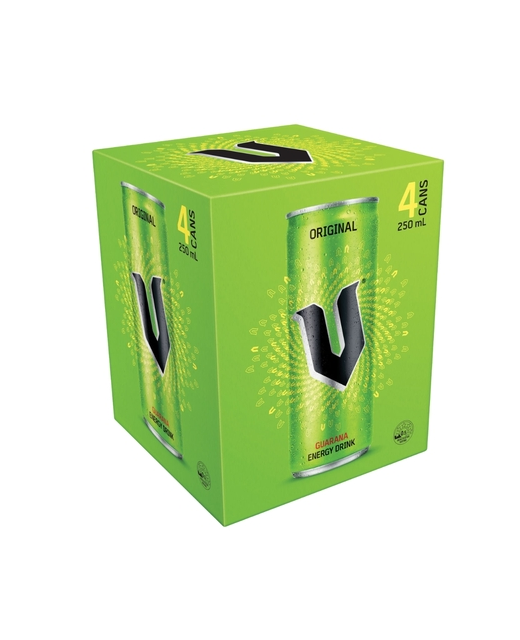 V Green Can 250ml 4pk 
