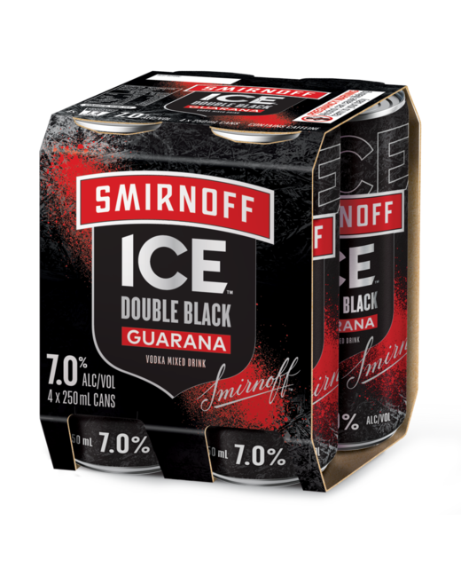 Smirnoff Ice Double Black & Guarana 4pk cans