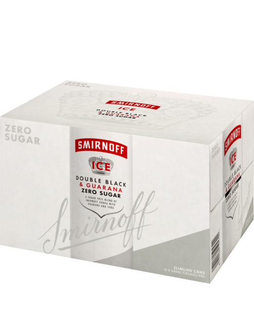 Smirnoff Ice Double Black & Guarana Zero Sugar 12pk cans
