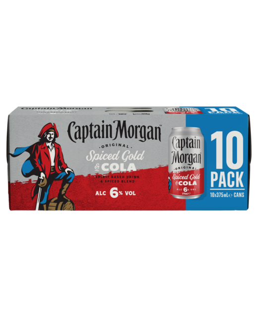 Captain Morgan Original Spiced Gold & Cola 10pk cans