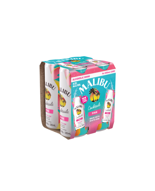 Malibu Pink 4.5% 330ml cans 4 pack
