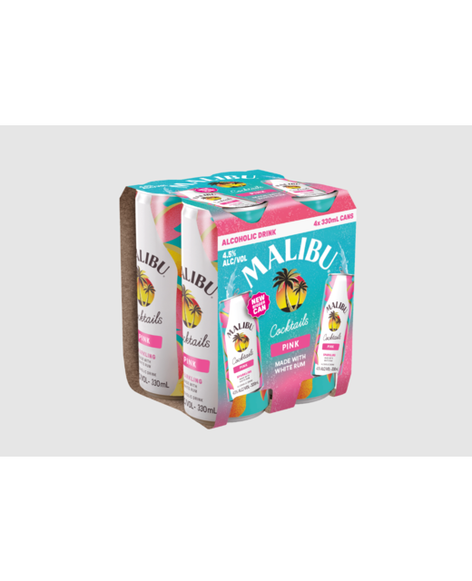 Malibu Cocktails Pink 330ml 4pk cans