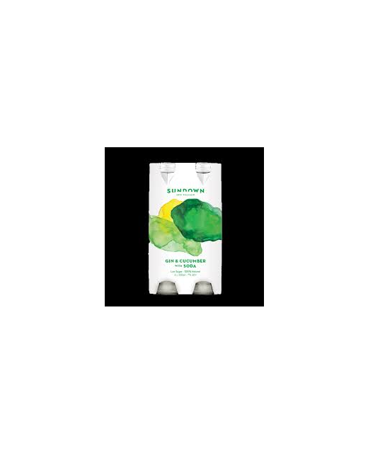 Sundownl Gin and Cucumber with Soda 7% 250ml 4 pack