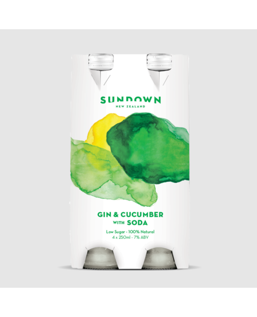 Sundown Gin & Cucumber w Soda 250ml 4pk BTL