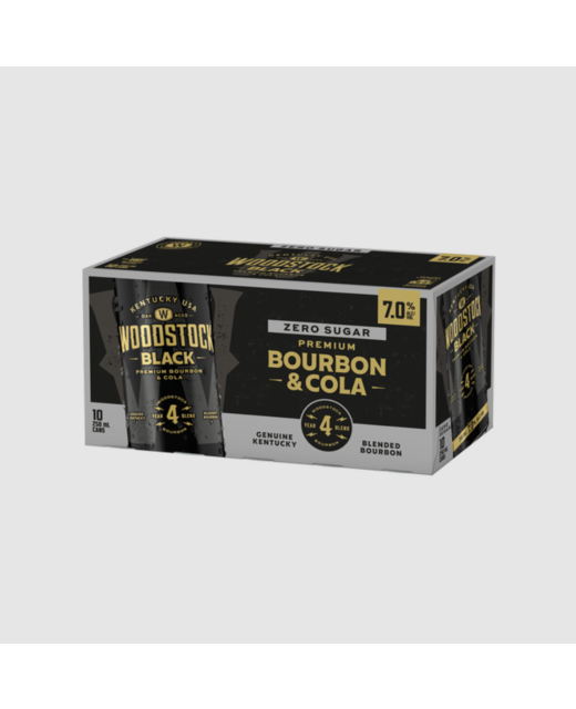 Woodstock Black Zero Sugar 250ml 10pk cans