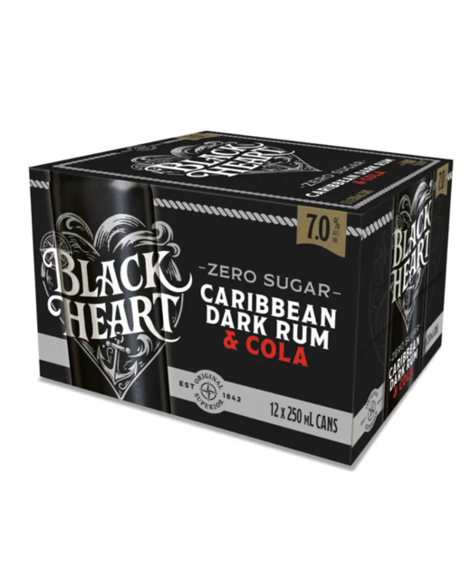 Black Heart Zero Sugar 7% 12pk cans