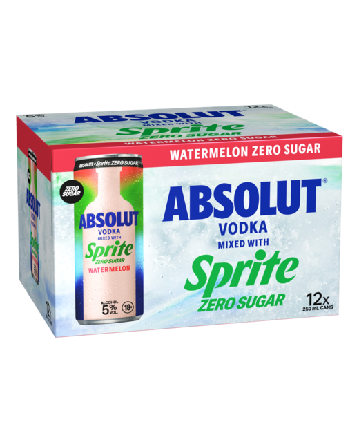Absolut & Sprite Watermelon Zero Sugar 12pk cans