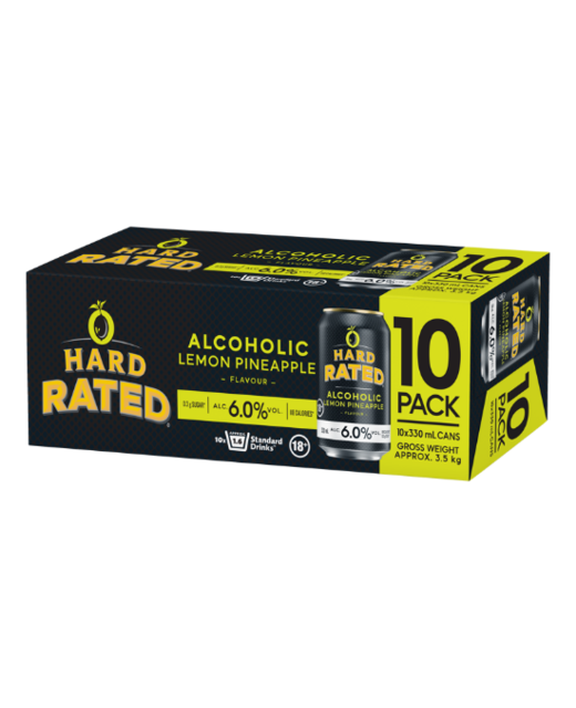 Hard Rated Alcoholic Lemon Pineapple 10pk cans